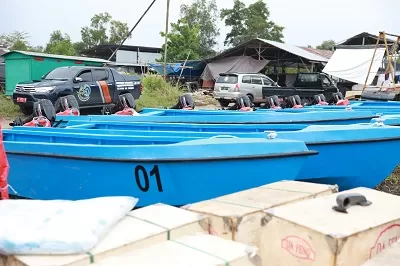 BANTUAN NELAYAN : Bantuan kapal bagi nelayan di Kaltara yang disalurkan DKP Kaltara tahun lalu.