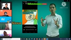 Guru BK SMKN 1 Wajo Sulawesi Selatan, Munawir saat sesi evaluasi virtual Kelas Video Editing pada program Kelas Guru Pintar. Karya akhir peserta Kelas Guru Pintar dilombakan untuk menentukan karya tulisan dan video terbaik.