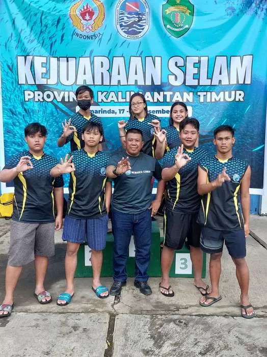 SUDAH MAKSIMAL : Atlet selam Balikpapan harus puas duduk di peringkat tiga klasemen akhir Kejurprov Selam di Samarinda, 20-21 Desember.