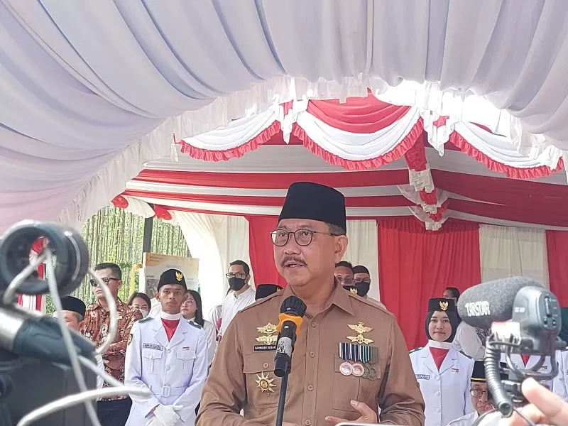 Kepala Otorita IKN, Bambang Susantono menjadi inspektur upacara Perayaan Hari Kemerdekaan RI ke-77 di Ibu Kota Nusantara (IKN), Rabu (17/8).