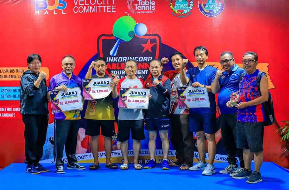Para pemenang Inkorincorp Table Tennis Tournament Veteran 2023.