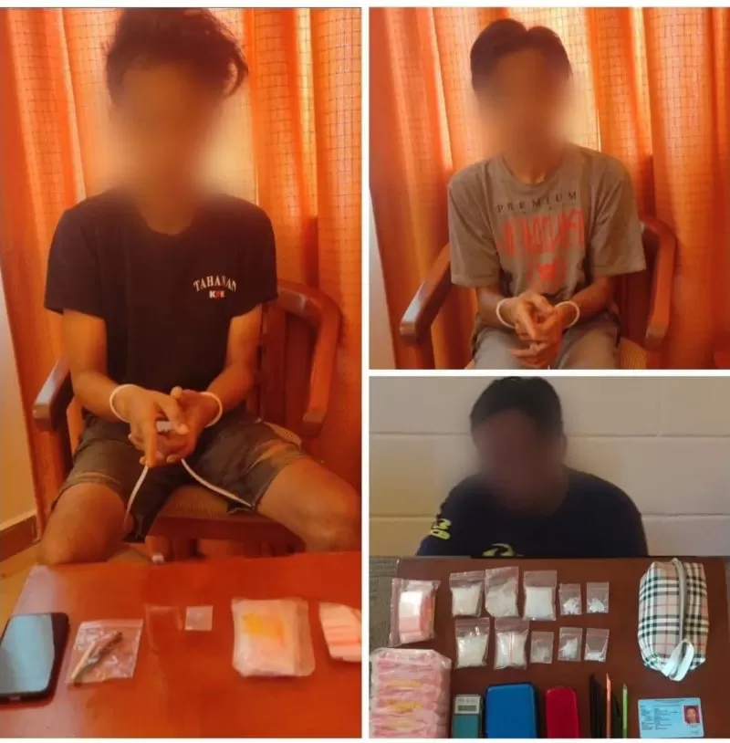 Direktorat Reserse Narkoba Polda Kaltim menangkap tiga pengedar sabu di Kota Balikpapan.
 (Foto : Dokumentasi Polda Kaltim)