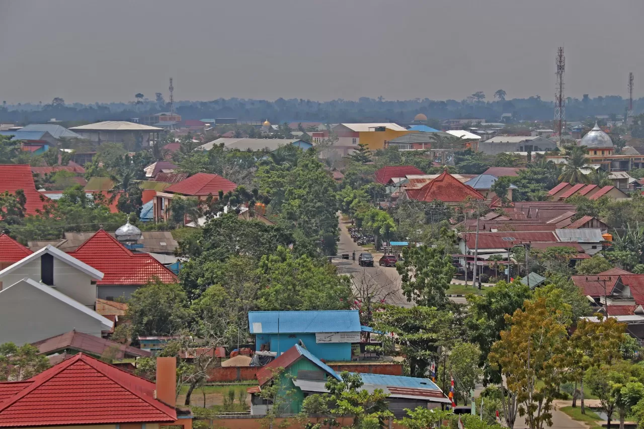 DAERAH INDUK: Kota Tanjung Selor dijepret dari udara.