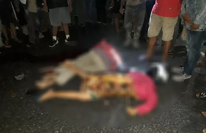 MERENGGUT NYAWA: Kejadian laka lantas di Jalan Aki Balak menelan korban jiwa sepasang suami istri.