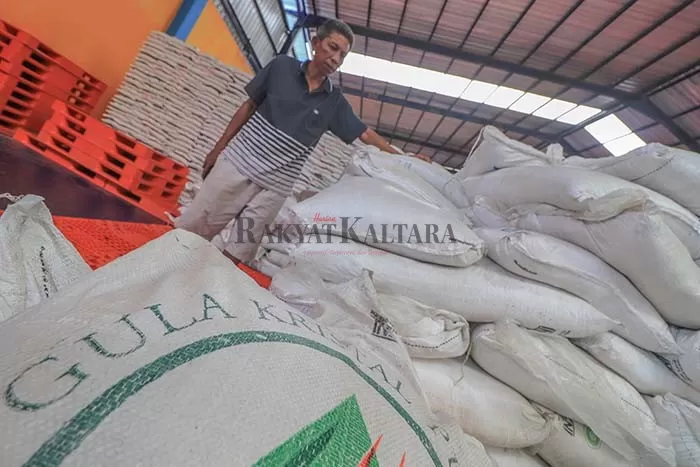STOK KOSONG: Dalam dua hari belakangan ini di di gudang Bulog Tanjung Selor kekosongan stok gula.