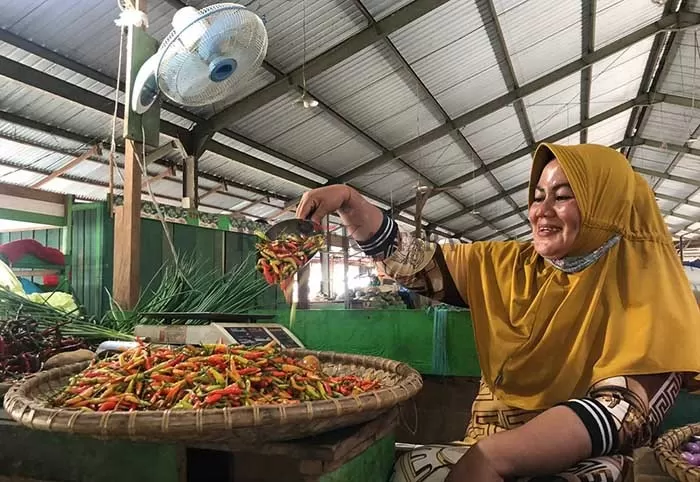 HARGA NAIK : Harga Cabai alami kenaikan signifikan di pasar Induk Tanjung Selor.