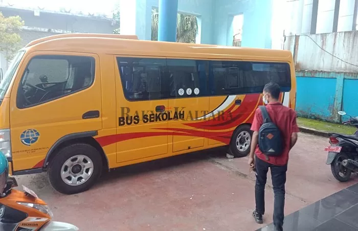 ANGKUTAN PELAJAR: Satu unit bantuan bus sekolah yang nantinya dioperasikan di Tanjung Selor.