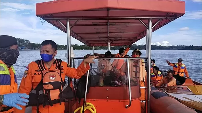 PENCARIAN BERAKHIR: Personel gabungan tidak menemukan korban saat melakukan pencarian di Perairan Pulau Bunyu, Kabupaten Bulungan, Selasa (25/5).