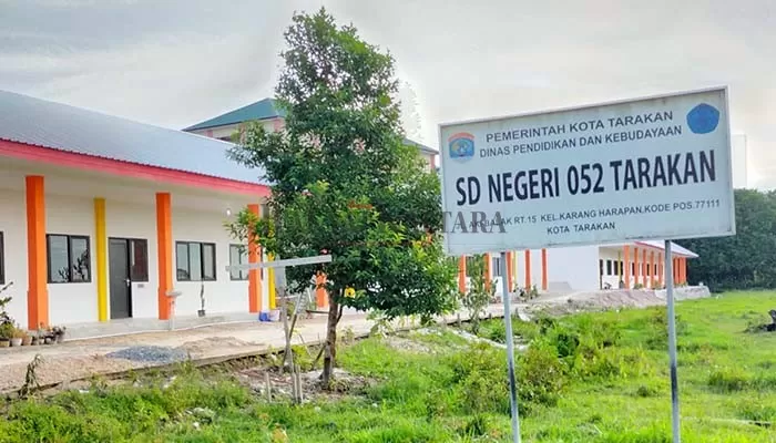 SELESAI DIBANGUN: Gedung SDN 052 di Jalan Aki Balak RT 15 Kelurahan Karang Harapan sudah selesai dibangun.