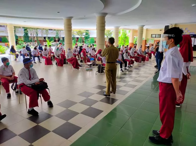 DIAWASI KHUSUS: Pelaksanaan MPLS di SMP 1 Tarakan, beberapa hari lalu,sejumlah sekolah di Tarakan telah melaksanakan PTM.