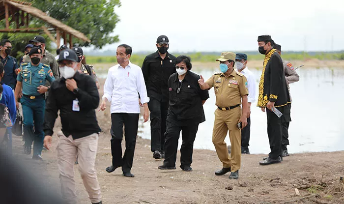DI KTT: Presiden Joko Widodo yang didampingi Gubernur Kaltara Drs H Zainal Arifin Paliwang SH M.Hum saat berkunjung di Desa Bebatu, Kecamatan Sesayap Hilir, KTT, pada Selasa lalu (19/10).