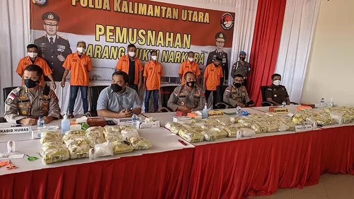 UNGKAP KASUS NARKOBA: Polda Kaltara berhasil mengungkap kasus narkoba yang diduga dibawa dari negara tetangga, Malaysia, beberapa waktu lalu.