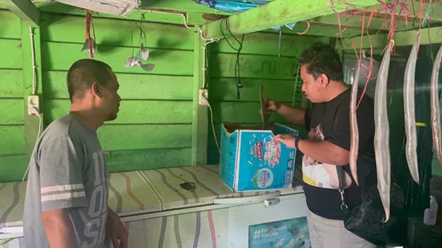 PENGUNGKAPAN KASUS: Satreskrim Polres Bulungan mengungkap dugaan penjualan sirip ikan pari di Kecamatan Bunyu, pada Senin (28/11) lalu.