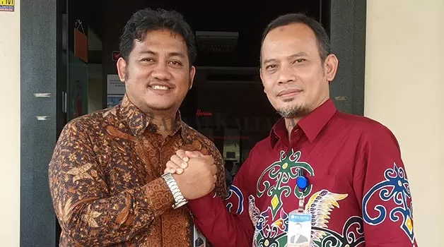 PERGANTIAN JABATAN: Kepala Kantor Perwakilan Bank Indonesia (KPwBI) Provinsi Kalimantan Utara Teddy Arief Budiman (kanan) digantikan Wahyu Indra Sukma.