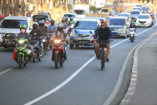 Jalur sepeda di Samarinda.