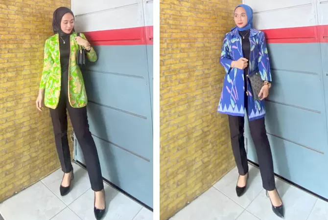 OOTD dengan Blazer Batik: Mix Turtleneck dan Heels Bikin Makin Modis -  Radar Kudus