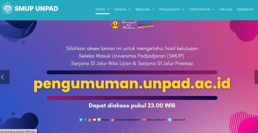 Pengumuman SMUP Unpad 2023 Baru Bisa Diakses Hari Ini Mulai Pukul 23.00 ...