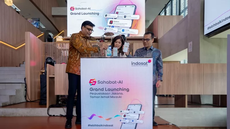 Peluncuran Sahabat-AI oleh Indosat Ooredoo Hutchison (IOH) dan Kementerian Komunikasi dan Digital Republik Indonesia (Kemkomdigi RI). (Dok. IOH)