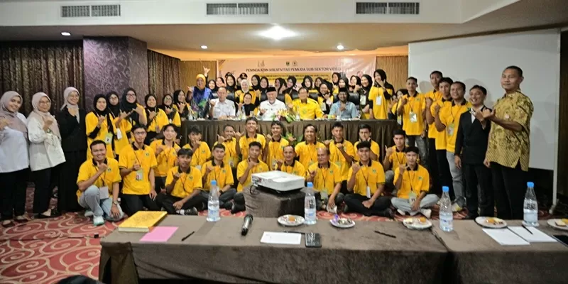  kegiatan Peningkatan Kreativitas Pemuda Sub Sektor Video bertema “Transformasi Kreativitas Pemuda Melalui Konten Video Digital sebagai Penggerak Inovasi dan Daya Saing Daerah” di Grand Rocky Hotel Bukittinggi, Rabu (29/4/2026). (Foto: Pemprov Sumbar)