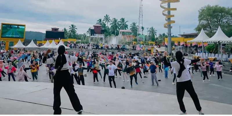 Car Free Day (CFD) yang berlangsung di Ruang Terbuka Hijau (RTH) Solok Selatan, Padang Aro, Minggu (17/05/2026). (Foto: Pemkab Solsel)