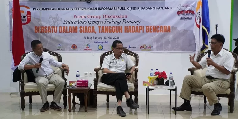 Focus Group Discussion (FGD) yang digelar Perkumpulan Jurnalis Keterbukaan Informasi Publik (PJKIP), Rabu (13/5/2026). (Foto: Pemko Padang Panjang)
