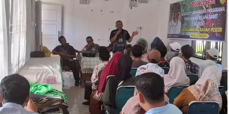 Bimbingan Teknis (Bimtek) Penangkaran Padi Sawah di Kecamatan Bayang serta Sosialisasi Dana Perkebunan Kelapa Sawit di Kecamatan Ranah Pesisir pada Kamis (21/5/2026). (Foto: Pemkab Pessel)