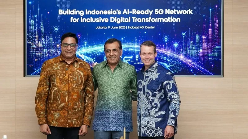 Indosat Ooredoo Hutchison, Nokia, dan NVIDIA menjalin kerjasama strategis untuk memodernisasi jaringan seluler melalui implementasi 5G RAN dan pengembangan AI-RAN guna mempercepat transformasi digital nasional. (Dok. IOH)