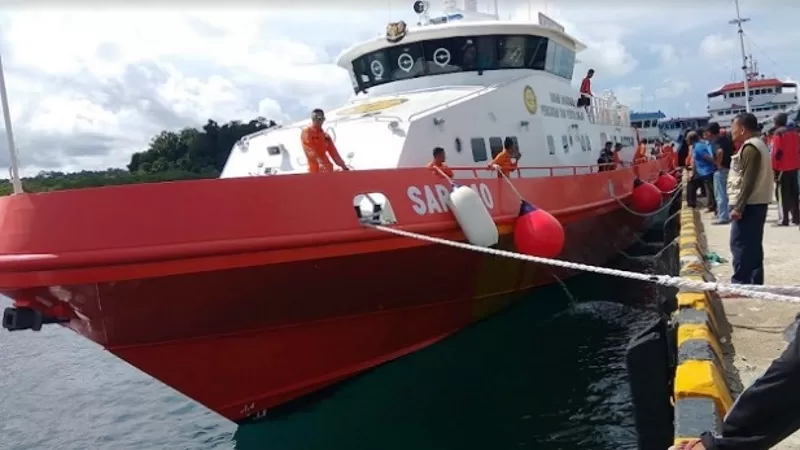 KN SAR Ramawijaya 240 yang beroperasi di perairan Kepulauan Mentawai. Kapal tersebut mengalami kebakaran saat mengalami proses docking di galangan milik PT Proskuneo Kadarusman, Jakarta Utara pada Rabu (22/7/2026) malam. (Dok. Basarnas)