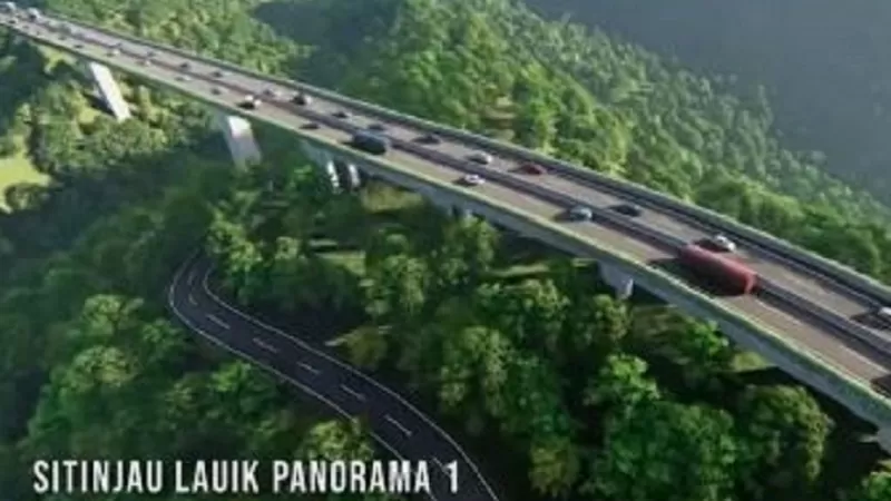 Penampakan rancangan Flyover Sitinjau Lauik, Kota Padang. (Foto: BPJN Sumbar)
