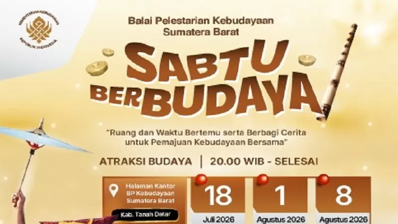 Balai Pelestarian Kebudayaan Sumatera Barat Kementerian Kebudayaan (BP Sumbar) menghadirkan program Sabtu Berbudaya sebagai ruang bertemu sekaligus berbagi cerita antara pelaku budaya dan masyarakat.  (Foto: BP Sumbar)