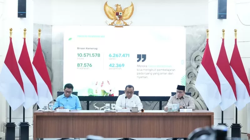 Wamenag  Romo Muhammad Syafi'i di Kantor Badan Komunikasi RI, Jakarta, Rabu (22/7/2026). (Foto: Kemenag)