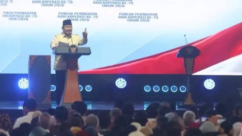 Presiden Prabowo saat peringatan Hari Koperasi Nasional (Harkopnas) ke-79 Tahun 2026 menjadi momentum penguatan gerakan koperasi di Indonesia, Minggu (12/7/2026)