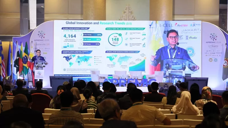 Kepala BPOM Taruna Ikrar dalam forum The 1st Asia Pacific Regenerative Medicine Congress (APREMIC) 2026 yang digelar di Jakarta, Jumat (3/7/2026). (Foto: BPOM)