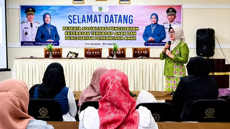 Kegiatan Sosialisasi Pencegahan Kekerasan terhadap Anak dan Pencegahan Perkawinan Anak berlangsung di Aula Hotel Rang Kayo Basa, Kamis (6/8/2026). (Foto: Pemko Padang Panjang)