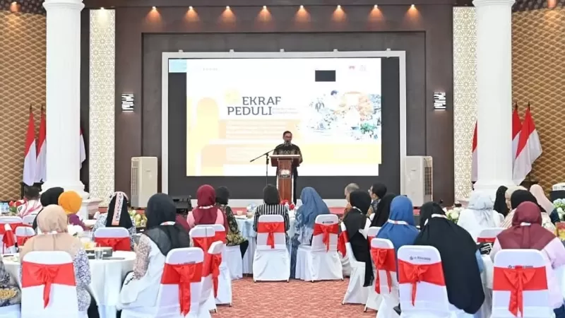 Workshop dibuka langsung oleh Wakil Menteri Ekonomi Kreatif RI di Balairung Rumah Dinas Wali Kota Bukittinggi, Kamis (27/8/2026). (Foto: Pemko Bukittinggi)