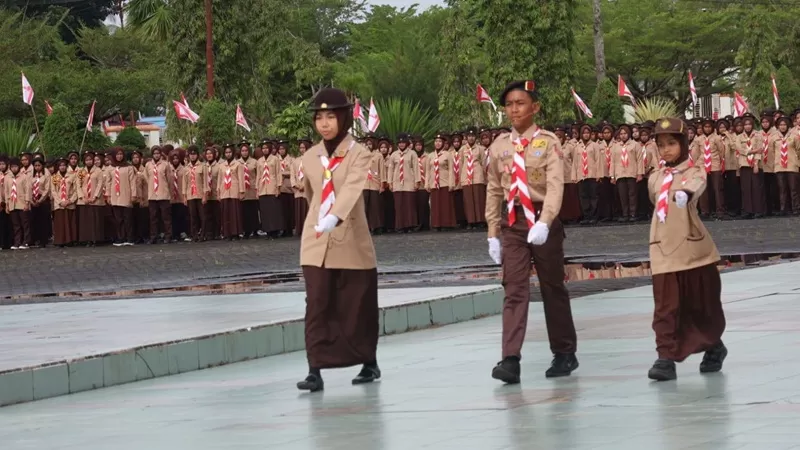 Lebih dari 3.000 anggota Pramuka berkumpul di halaman Kantor Bupati Pasaman Barat, Rabu (26/8/2026).  (Foto: Pemkab Pasbar)