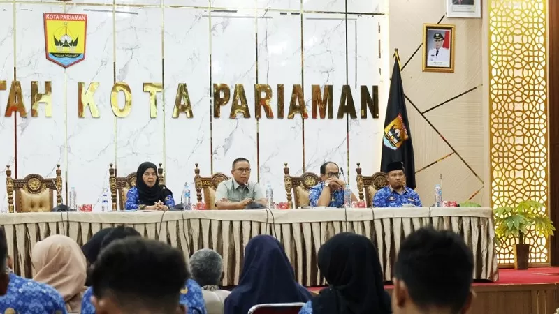 Rapat yang dipimpin langsung Wakil Wali Kota Pariaman Mulyadi di Aula Balaikota Pariaman, Kamis (17/9/2026). (Foto: Pemko Pariaman)