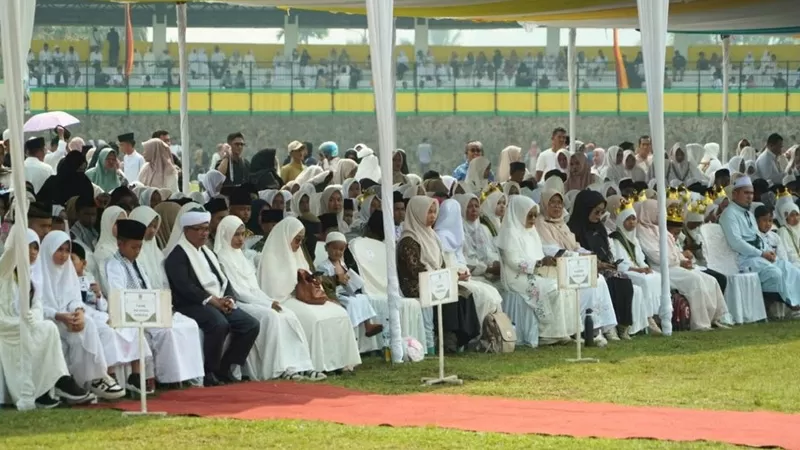 Wisuda Akbar Tahfidz Quran III digelar di GOR Rimbo Tangah, Sabtu (5/9/2026).  (Foto: Pemkab Solsel)