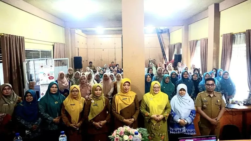 Pencegahan Kekerasan terhadap Perempuan (KTP) dan TPPO di Aula Kantor Nagari Ujung Gading, Kecamatan Lembah Melintang, Selasa (22/9/2026). (Foto: Pemkab Pasbar)