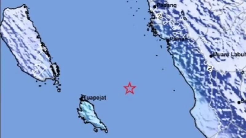 BMKG mencatat gempa bumi tektonik bermagnitudo 4,6 mengguncang Kepulauan Mentawai pada Jumat, 9 Oktober 2026. Gempa berpusat di laut dan dinyatakan tidak berpotensi tsunami. (Dok. BMKG)