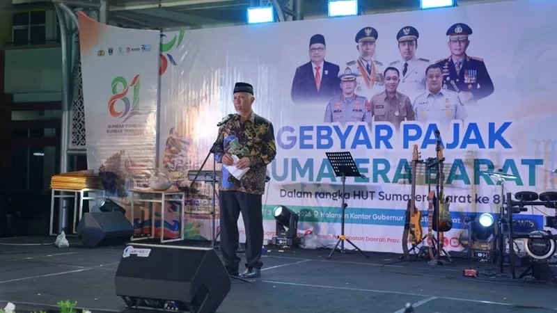 Gebyar Pajak 2026 digelar di halaman Kantor Gubernur Sumbar pada Sabtu (3/10/2026) malam. (Foto: Pemprov Sumbar)