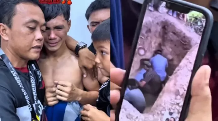 Tangis Juan Bachdim pecah bukan karena kalah di arena Porprov XVI Sumatera Barat 2026. Atlet gulat kadet berusia 15 tahun asal Kota Sawahlunto itu justru menang dan mencetak sejarah, tetapi sesaat setelah pertandingan ia harus melihat jenazah ayahnya melalui layar ponsel. (Foto: Diskominfo Sawahlunto)