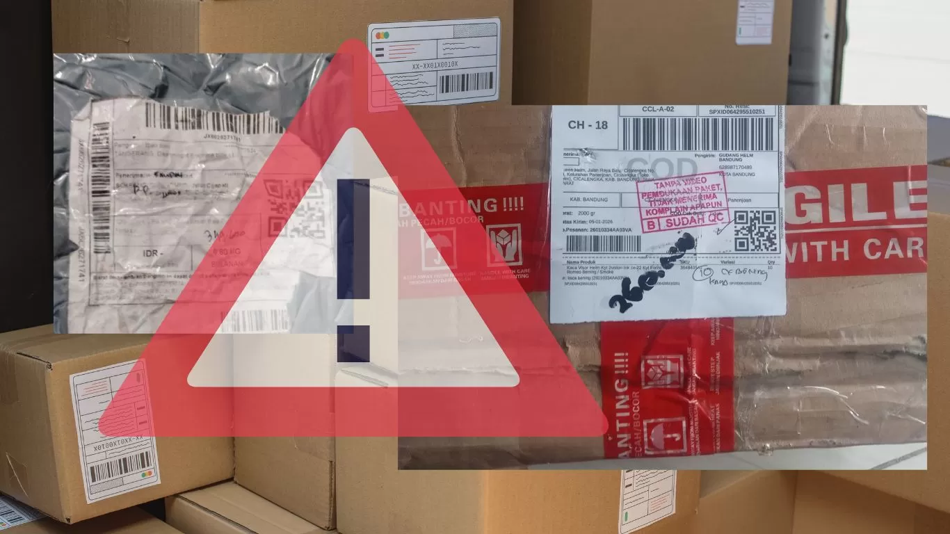 Ilustrasi paket kiriman dengan label diduga palsu yang digunakan dalam modus penipuan kurir bodong untuk mengelabui warga dan meminta sejumlah uang (Foto : Istimewa)