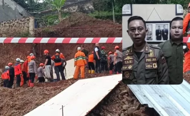 Proyek Pembangunan Mini Soccer Cisempur Jatinangor, yang Diduga Tewaskan 4 Pekerja. Kabid PPUD Satpol PP Sumedang, Ian Ariyandhy (kanan atas) (Foto : Istimewa) 