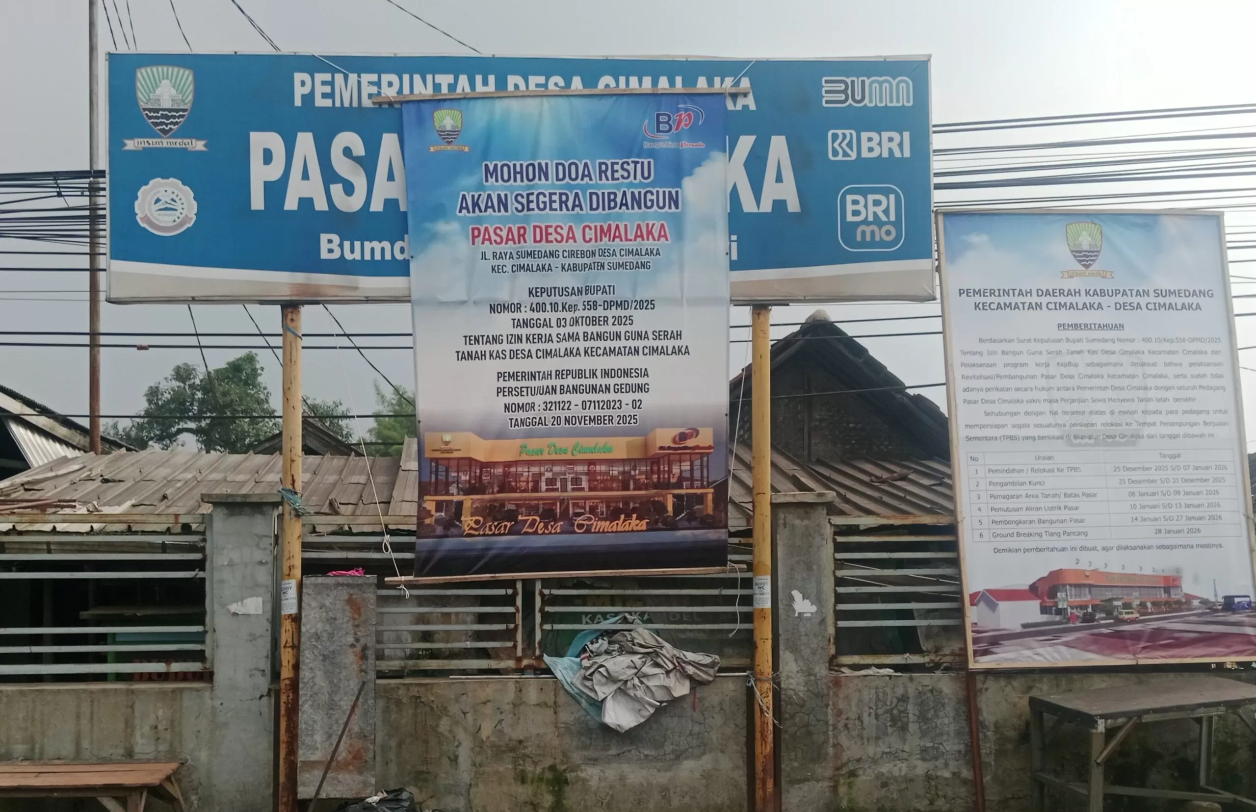 Tampak Depan Pasar Cimalaka (Foto : Istimewa) 