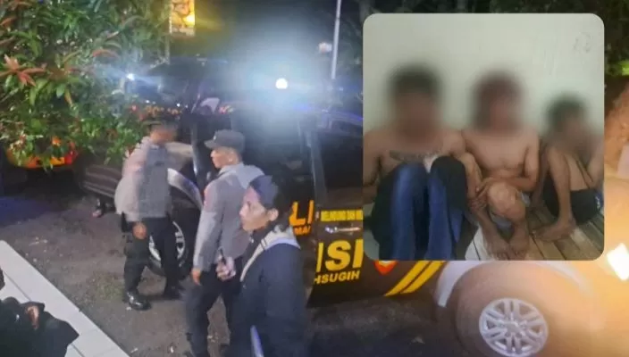 3 Orang Terduga Pelaku Pencuri Motor di Majalengka Diamankan Polsek Wado Sumedang (Foto : Istimewa) 