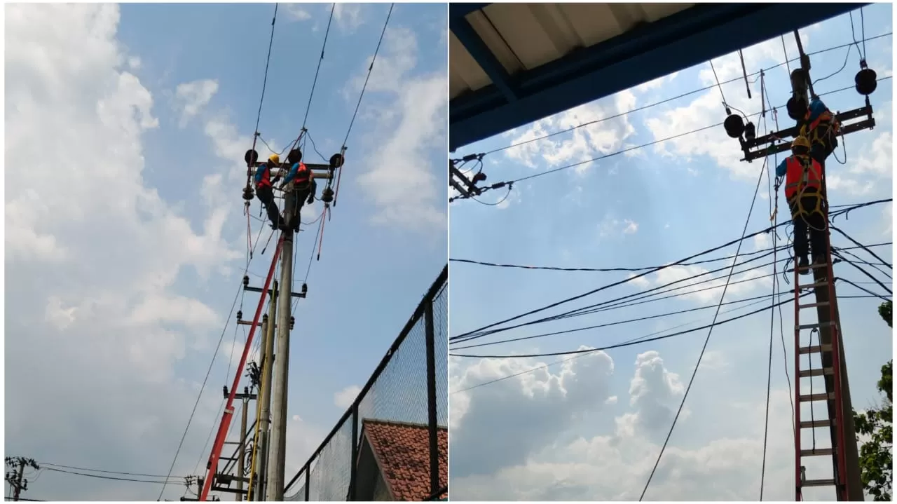 Petugas PLN saat melakukan pemeliharaan jaringan kelistrikan di Sumedang Jabar, Rabu (18/2/2026). (FOTO: dok PLN)