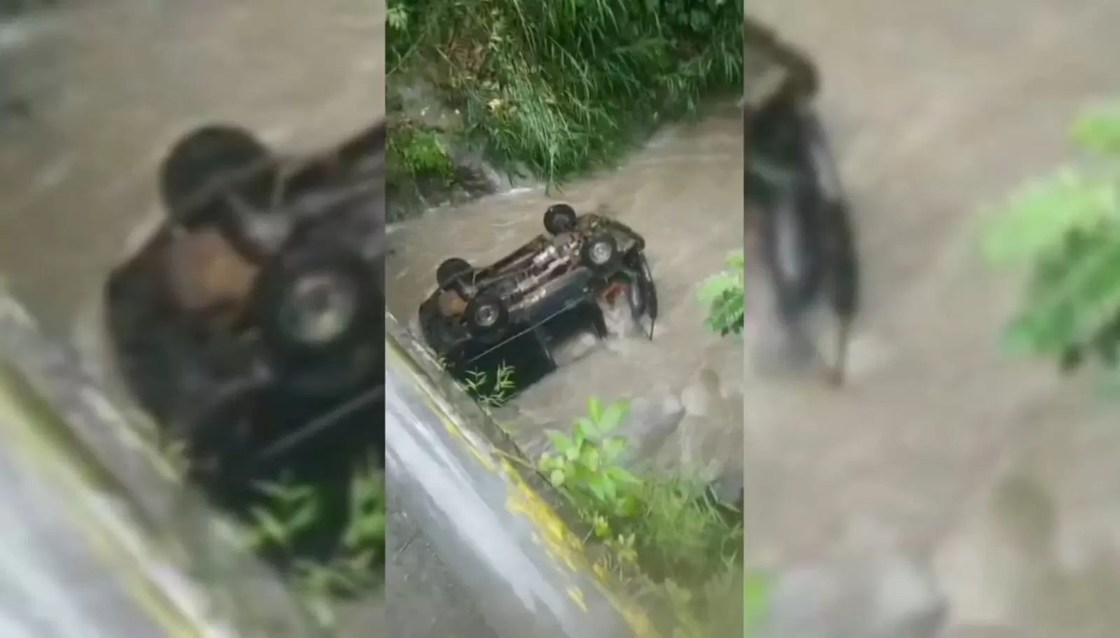 Kondisi mobil yang terjun ke jurang saat ngabuburit hari pertama ramadhan 2026