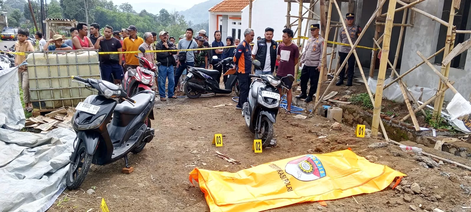 Kantung Jenazah Diduga Korban Pembunuhan Usai COD di Girimukti, Sumedang Utara, Minggu (22/2/2026) foto : istimewa