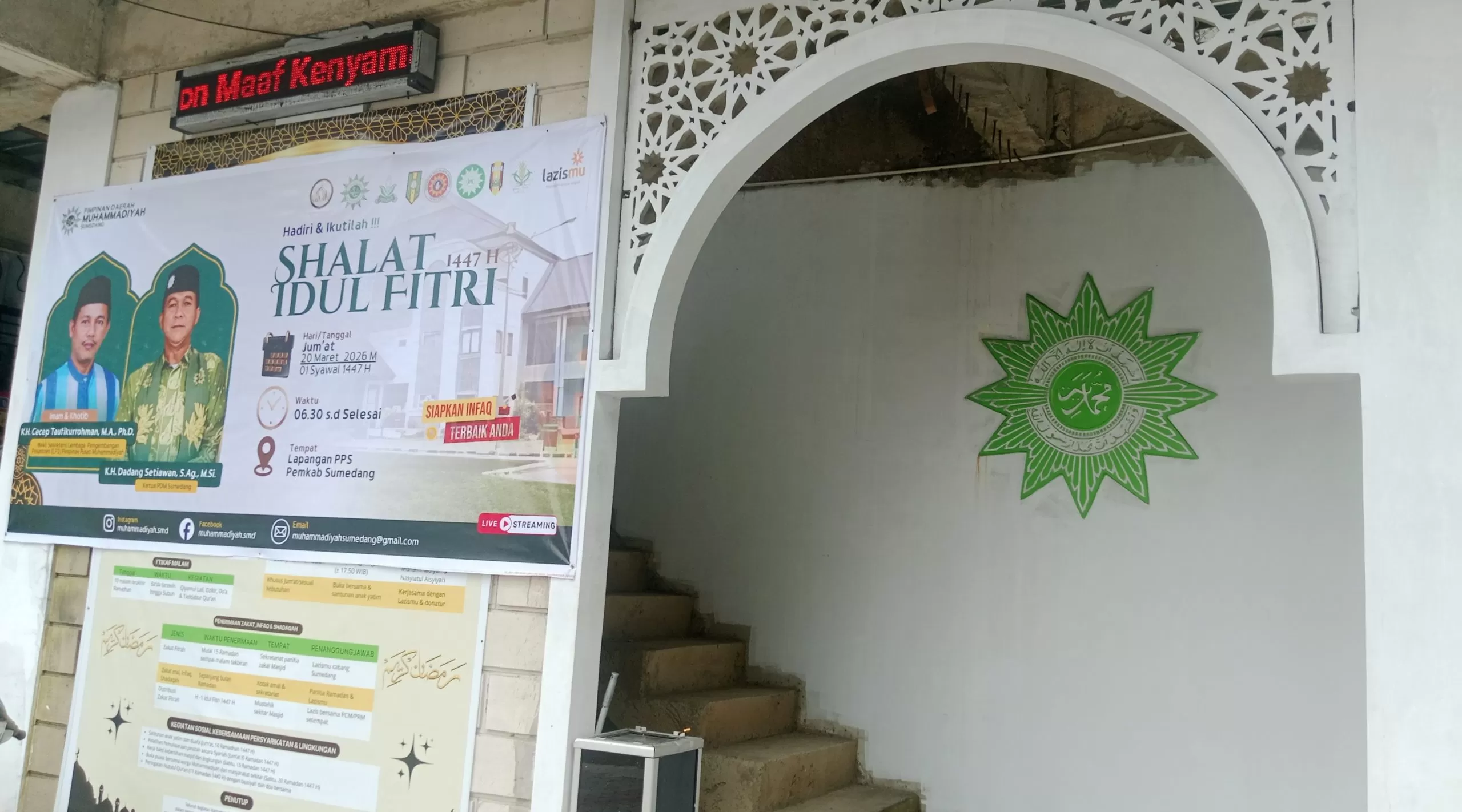 Tampak Depan Masjid Shalahuddin Al-Ayyubi Muhammadiyah Sumedang (Foto : Istimewa) 